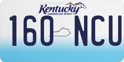 KY license plate 160NCU