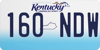 KY license plate 160NDW