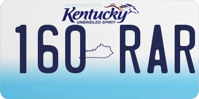 KY license plate 160RAR