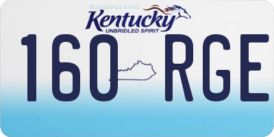 KY license plate 160RGE