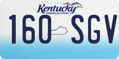 KY license plate 160SGV