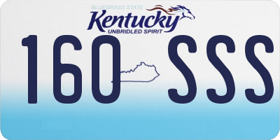 KY license plate 160SSS