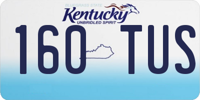 KY license plate 160TUS