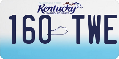 KY license plate 160TWE