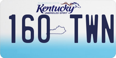KY license plate 160TWN