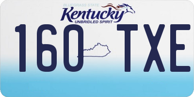 KY license plate 160TXE