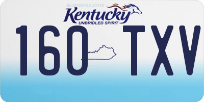 KY license plate 160TXV