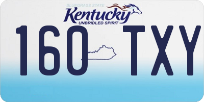 KY license plate 160TXY