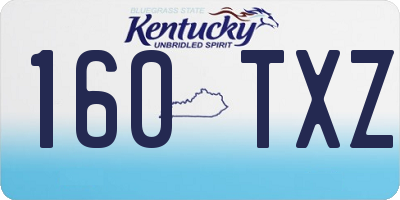 KY license plate 160TXZ