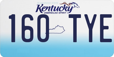 KY license plate 160TYE