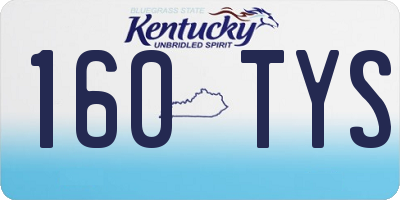 KY license plate 160TYS