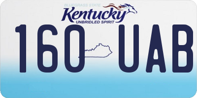 KY license plate 160UAB