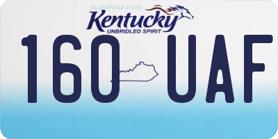KY license plate 160UAF