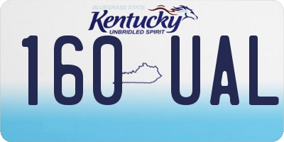 KY license plate 160UAL