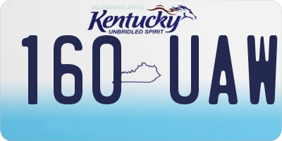 KY license plate 160UAW