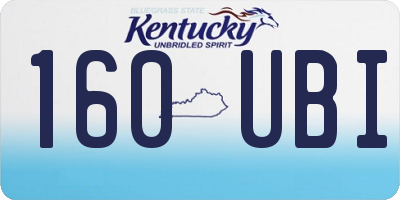 KY license plate 160UBI