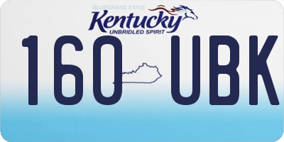 KY license plate 160UBK