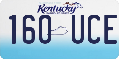 KY license plate 160UCE
