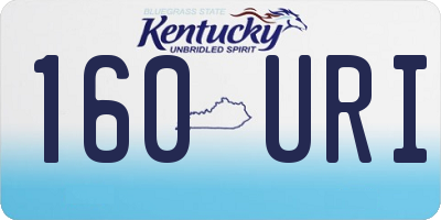 KY license plate 160URI