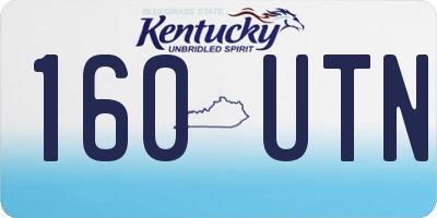 KY license plate 160UTN