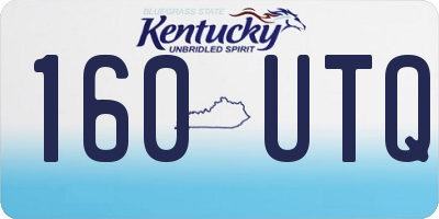 KY license plate 160UTQ