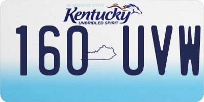 KY license plate 160UVW