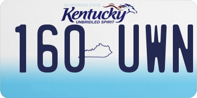KY license plate 160UWN