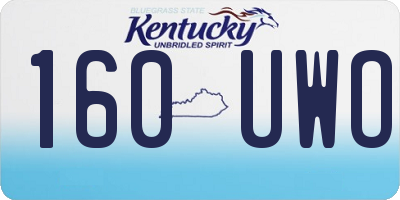 KY license plate 160UWO