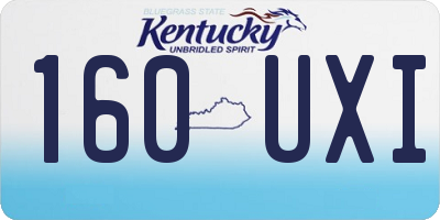 KY license plate 160UXI