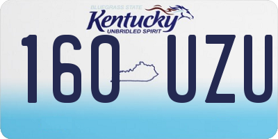 KY license plate 160UZU
