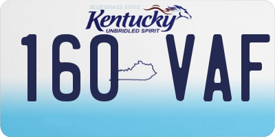 KY license plate 160VAF
