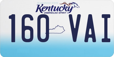 KY license plate 160VAI