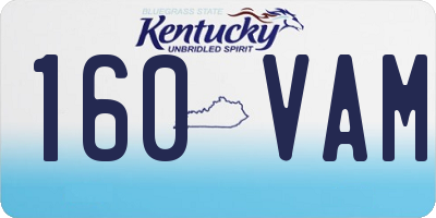 KY license plate 160VAM
