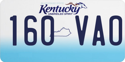 KY license plate 160VAO