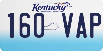 KY license plate 160VAP