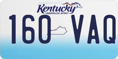 KY license plate 160VAQ
