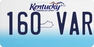 KY license plate 160VAR