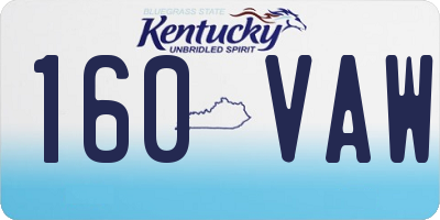 KY license plate 160VAW