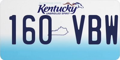 KY license plate 160VBW