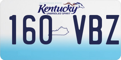 KY license plate 160VBZ