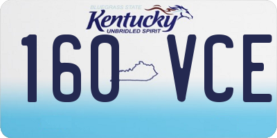 KY license plate 160VCE