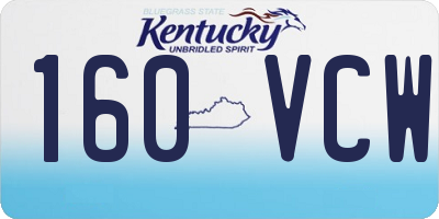 KY license plate 160VCW