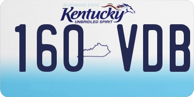 KY license plate 160VDB