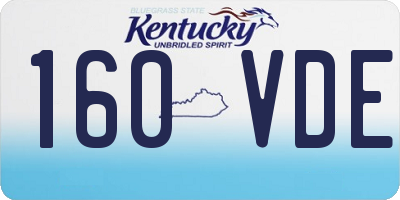 KY license plate 160VDE