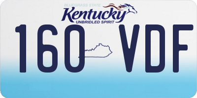 KY license plate 160VDF