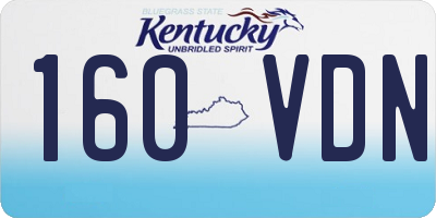 KY license plate 160VDN