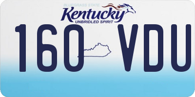 KY license plate 160VDU