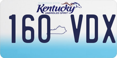 KY license plate 160VDX