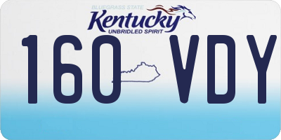 KY license plate 160VDY