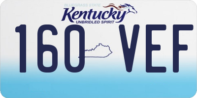 KY license plate 160VEF